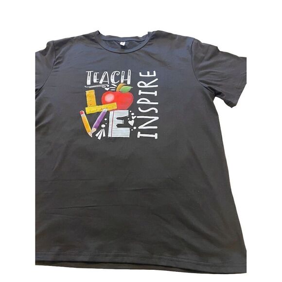 Teach Love Inspire Women's Graphic Tee Multicolor Short Sleeve L - Picture 6 of 13